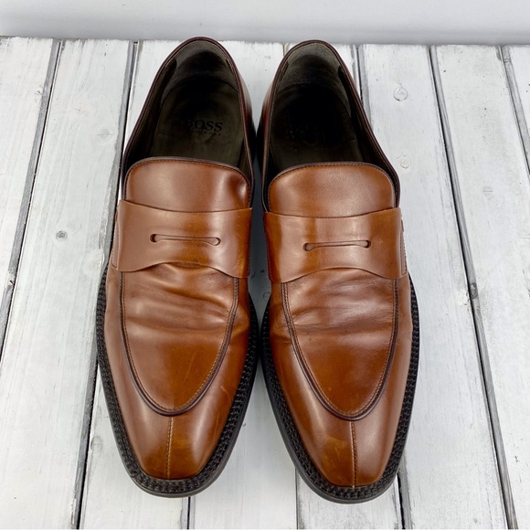 Hugo Boss Men's Brown Loafers, UK 9.5/US 11, Leather, Made in Italy - Picture 2 of 11